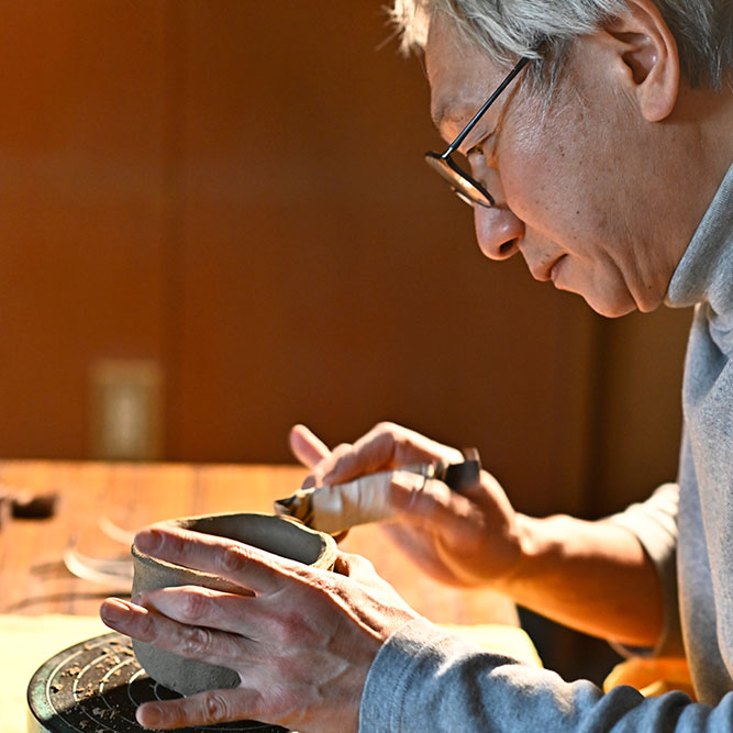 吉村楽入制作風景